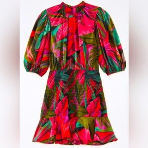 Farm Rio Midnight Leaves Mini Dress